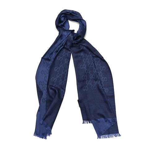 gucci scarf navy blue